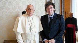 El Papa Francisco y el presidente Javier Milei, cuando el mandatario argentino visitó el Vaticano.&nbsp;