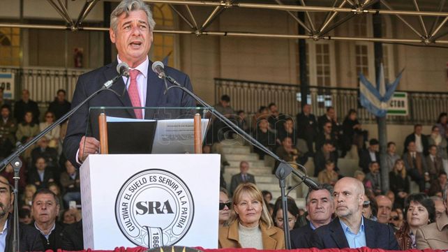 Pino avaló al nuevo superministro en su discurso inaugural de la Expo Rural 2022.