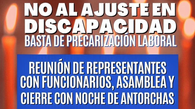 Discapacidad: trabajadores realizarán una marcha de antorchas