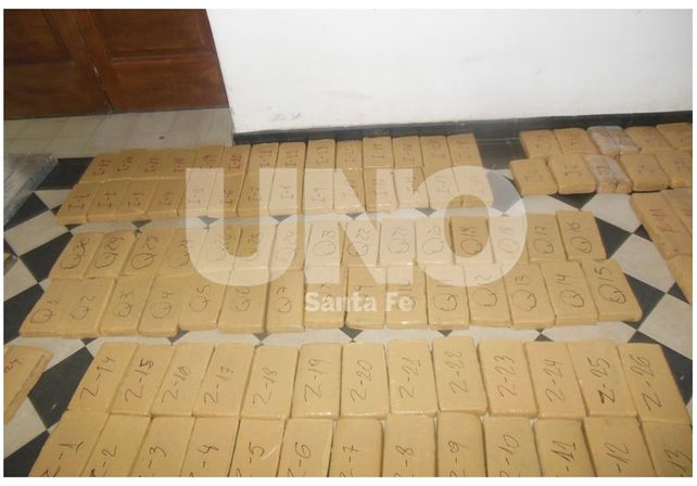 Evidencia. Parte de los ladrillos de marihuana que pesaron más de una tonelada y media en 2014.