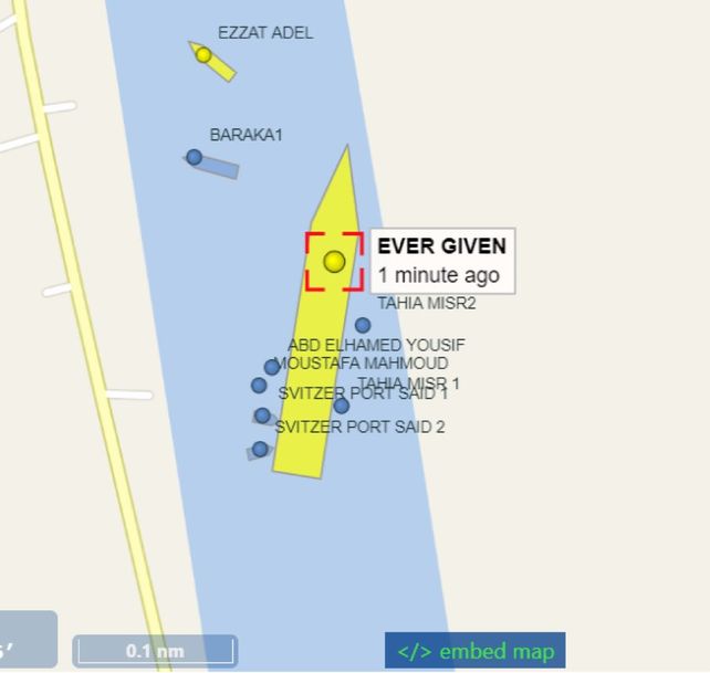 La imagen del sitio especializado vesselfinder a las 01.00 hora argentina indicaba que el buque se había liberado.&nbsp;