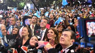 Cecilia Moreau durante los actos por el 470º aniversario de la fundación de la Ciudad de Santiago del Estero, junto al ministro de Economía Sergio Massa.&nbsp;