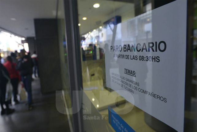 No habrá actividad en los bancos de Santa Fe este jueves por un paro nacional