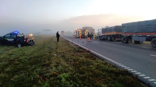Accidente fatal Arocena: dos camiones colisionaron y falleció un policía Accidente fatal Arocena: dos camiones colisionaron y falleció un policía