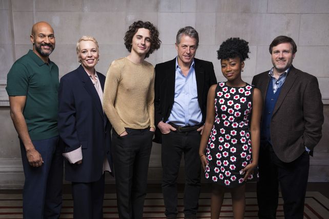 Keegan-Michael Key, Olivia Colman, Timothee Chalamet, Hugh Grant, Calah Lane y el director Paul King.