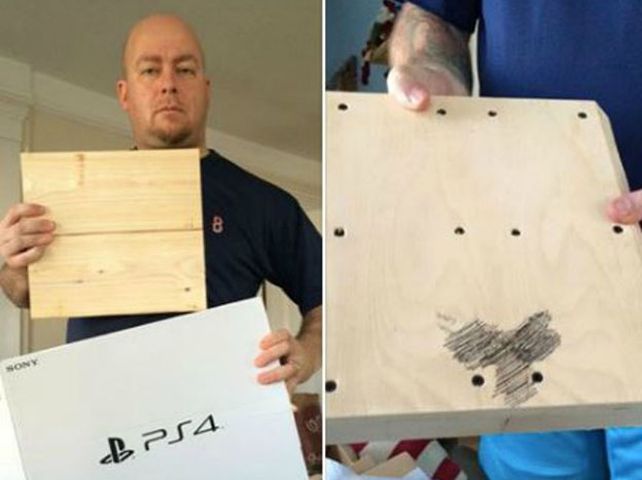 Compró una PlayStation y recibió un pedazo de madera