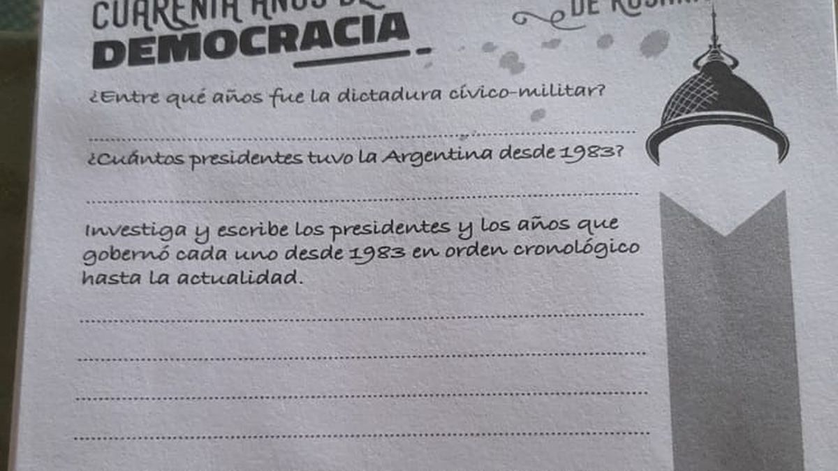 El Concejo repartió a alumnos un material pedagógico que tiene un suspicaz  error contra Cristina