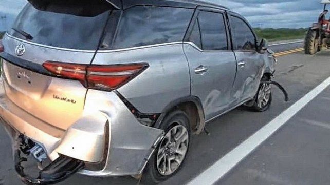 Así quedó la camioneta del Pulga Rodríguez tras el accidente