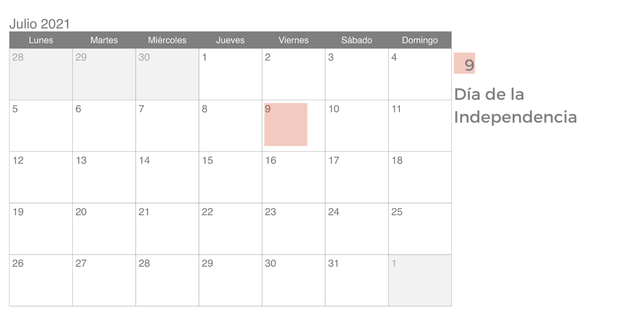 Aquí está, este es: el calendario de feriados para el 2021