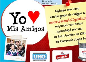 UNO y Cervecería Santa Fe festejan el Día del Amigo!
