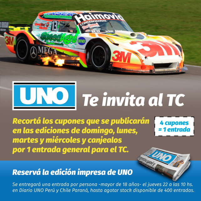 Diario UNO te invita a ver el TC en Paraná