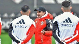 Marcelo Gallardo en una de las prácticas de River.