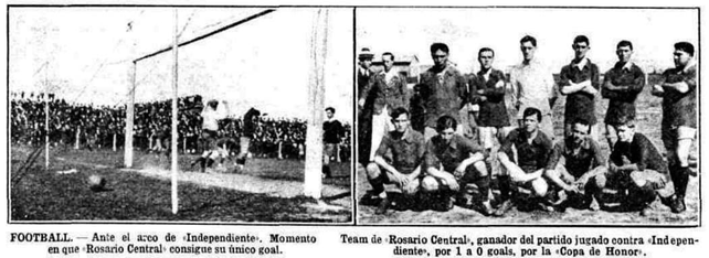 Central fue campeón ante Independiente en el primer partido oficial que jugaron en 1916.