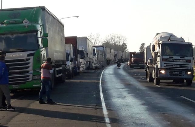 Imagen de la protesta de camioneros