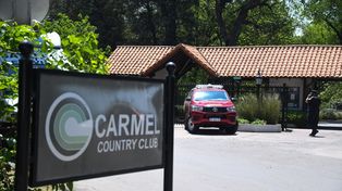 Postal del mediodía cuando se cumplió la diligencia. Pachelo se negó a bajar de la camioneta en que fue transportado.
