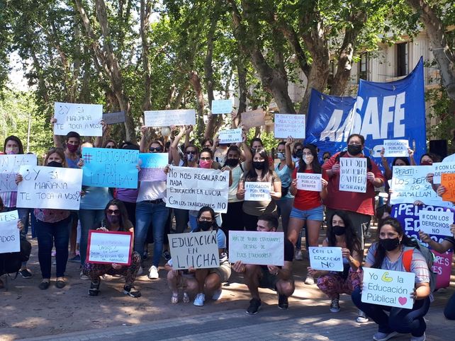 Hoy huno una protesta de Amsafé frente a Gobernación.
