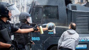 El gas pimienta usado en la manifestación.