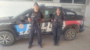 La oficial Gisela Ruiz y el inspector Víctor Broin, los héroes de la jornada