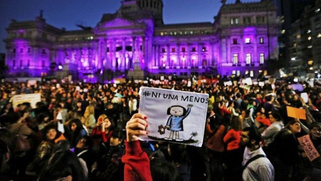 Una de las marchas convocadas frente al Congreso en Buenos Aires.&nbsp;
