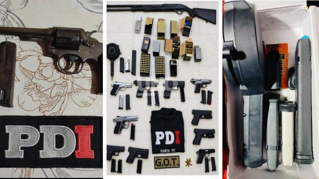 Los allanamientos derivaron en un extraordinario secuestro de armas y municiones de guerra