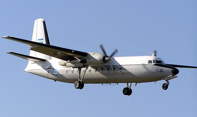 Inconfundible. El Fokker en uno de sus aterrizajes en Aeroparque.