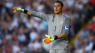 Keylor Navas, quien regresó a la selección de Costa Rica luego de su buen presente en Newells.