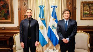 Este lunes por la tarde, Javier Milei recibió a Nayib Bukele en la Casa Rosada.