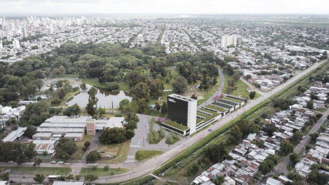 Imagen de lo que será la Estación Policial en el Parque Garay. Imagen de lo que será la Estación Policial en el Parque Garay.