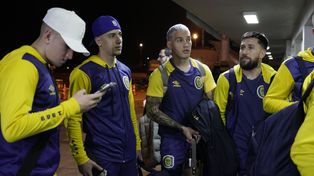 Franco Ibarra, Agustín Sández, Enzo Copetti y Jonatan Gómez. Central en Brasil, para seguir en la Copa Sudamericana, este martes ante Inter en Porto Alegre.
