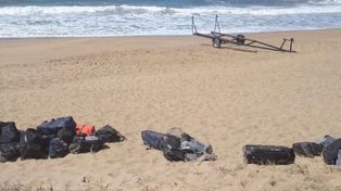 Encontraron una tonelada de cocaína en bolsos tirados en una playa uruguaya