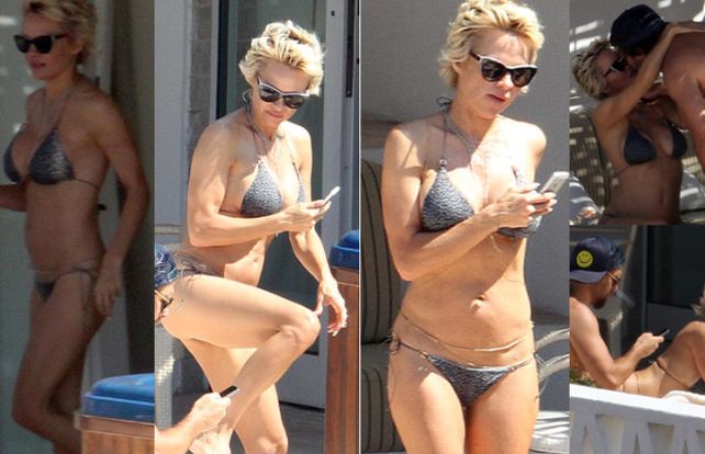 Pamela Anderson, in fraganti sin la bikini