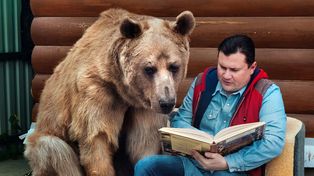 La increíble historia del oso adoptado que comparte la mesa y mira TV en el sofá
