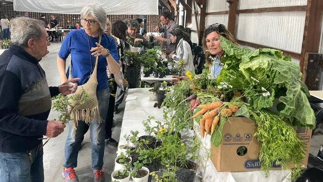 Huerteros de Roldán y de la zona intercambiaron semillas y plantines y también sus saberes.