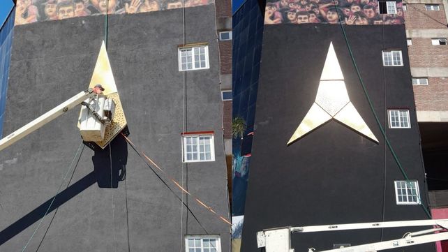 Comenzaron a armar el nuevo mural en Colón