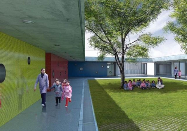 Las Flores: avanza a buen ritmo la construcción del Jardín Municipal