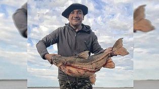 Pesca familiar en Diamante: sacó un armado de 13 kilos en el río Paraná.