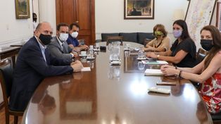 Perotti recibió al presidente del Ente Nacional de Control y Gestión de la Vía Navegable, Ariel Sujarchuk.