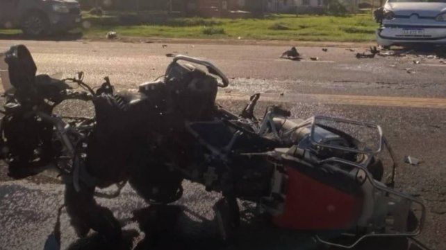Falleció un motociclista brasileño tras choque en la intersección de rutas 12 y 10