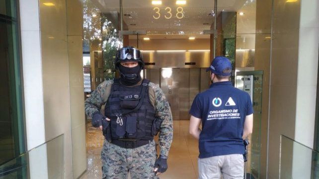 Imágenes del allanamiento a la financiera Cofyrco realizado en septiembre de 2020