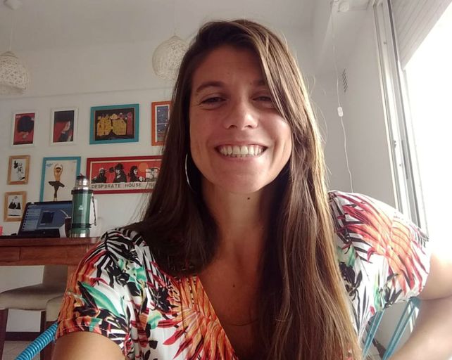 Selfie sonriente. Tamburello estaba por empezar a filmar una pel&iacute;cula con In&eacute;s Est&eacute;vez. Ahora escribe y estudia.
