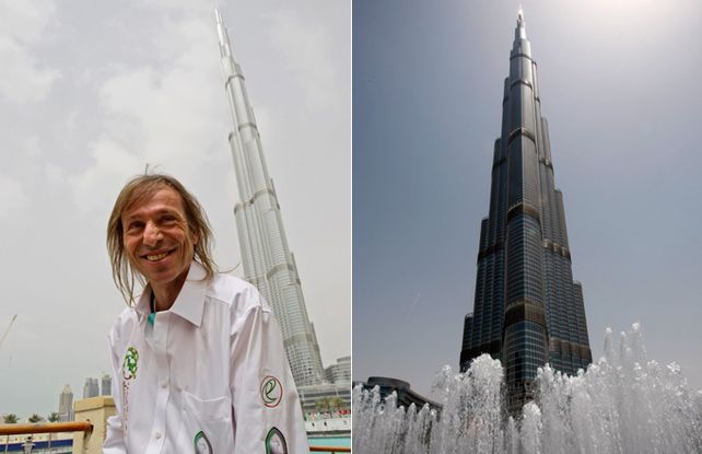 El hombre ara&ntilde;a franc&eacute;s escal&oacute; el edificio m&aacute;s alto del mundo en Dubai (Fotogaleria)