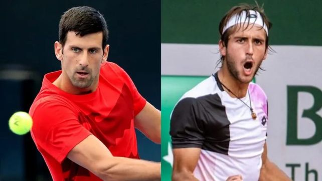 Tomás Martín Etcheverry se medirá este miércoles por la mañana ante su ídolo Novak Djokovic.