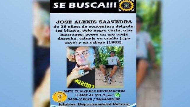Buscan en Victoria a José Saavedra