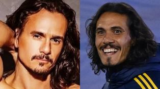 Christian Sancho y Edinson Cavani. El actor rosarino contó la cantidad de situaciones que vive a diario por su parecido con el futbolista uruguayo.