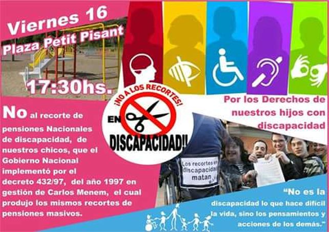 Una movilización en Paraná protestará contra la quita de pensiones a discapacitados