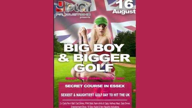 Indigna promo de torneo de golf con mujeres caddies desnudas