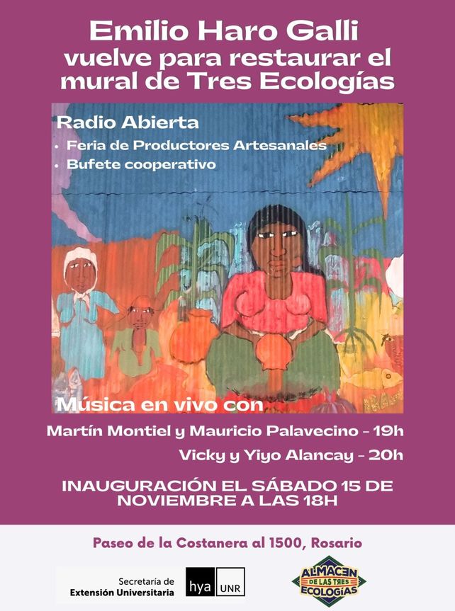 El Almacén de las Tres Ecologías inaugura dos murales con una fiesta frente al río