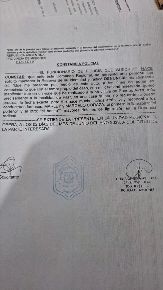 La Justicia federal investigará a Marley por la denuncia de abuso sexual infantil