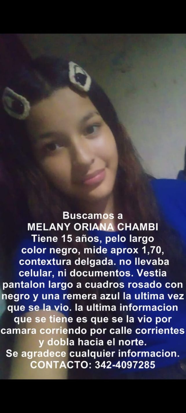 Desesperada búsqueda de una adolescente desaparecida en Santa Fe: su familia teme que haya sido víctima de grooming Desesperada búsqueda de una adolescente desaparecida en Santa Fe: su familia teme que haya sido víctima de grooming