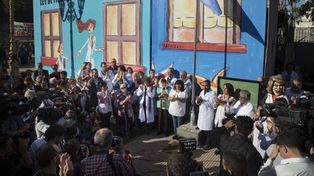 La Escuela itinerante es furor en Plaza Congreso en medio del conflicto docente